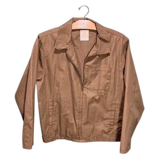 GAP Mens Khaki Bomber Jacket Medium Vintage Zip Up Casual Outerwear - Picture 2 of 7